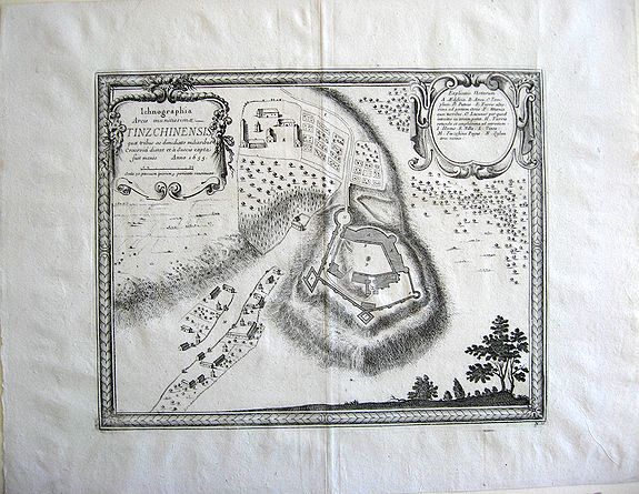 DAHLBERGH, E.I., Ichnographia, Arcis munitissimoe, Tinzchinensis..., antique map, old maps