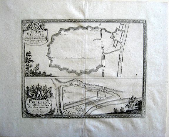 DAHLBERGH, E.I., Urbs et Arx Mitovia..., antique map, old maps