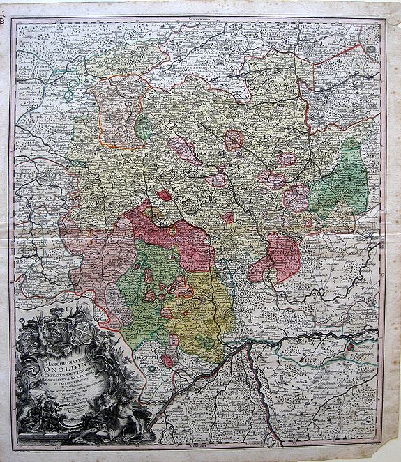 SEUTTER, G., Marchionatus Onoldini...., antique map, old maps
