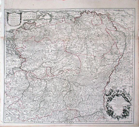 DE L'ISLE, G., Carte de Brabant., antique map, old maps