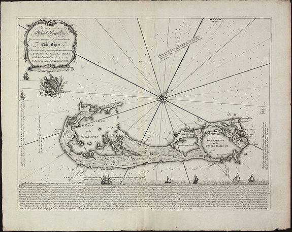 LEMPRIERE, C., To his Excellency Alured Popple Esq. Governour of Bermuda, or the Summer Islands. This Map., antique map, old maps