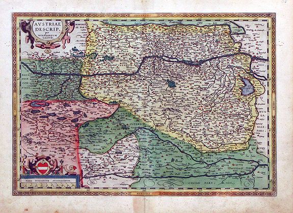 ORTELIUS, A., Austriae Descrip. Wolfgangum Lazium., antique map, old maps