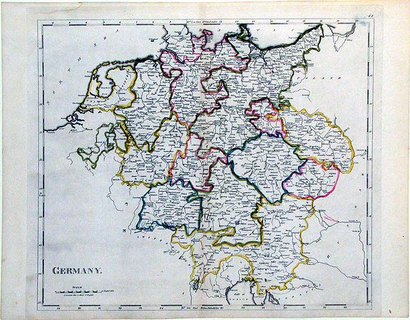 CAREY, M., Germany., antique map, old maps