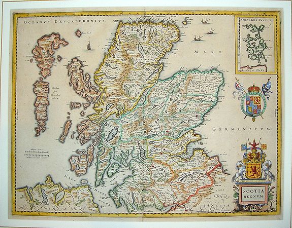 JANSSONIUS, Jan, Scotia Regnum., antique map, old maps