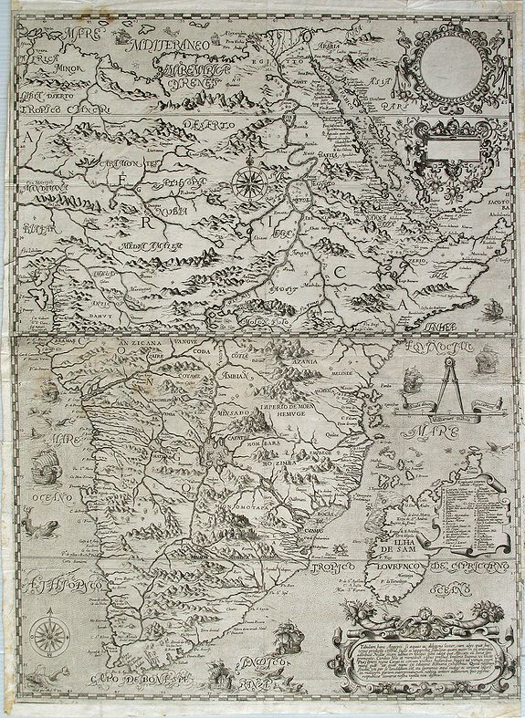 PIGAFETTA, F. / DE BRY, Filippo Pigafetta-De Bry Map of Africa., antique map, old maps