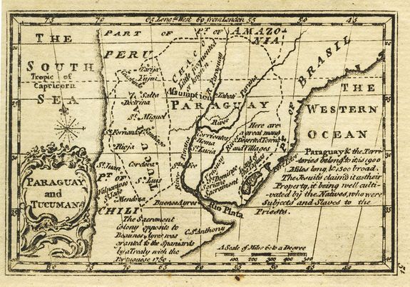 GIBSON, J., Paraguay and Tucuman., antique map, old maps