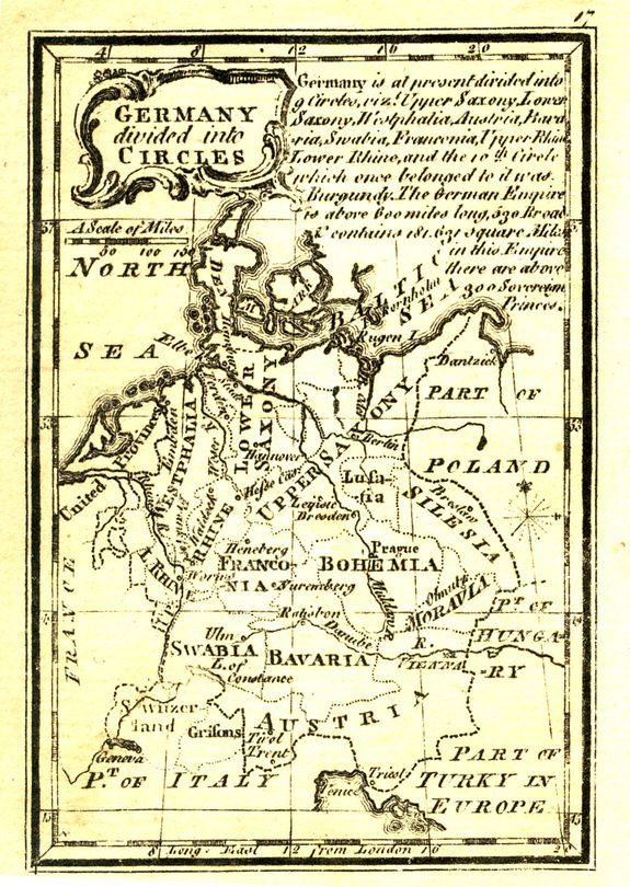 GIBSON, J., Germany divided into Circles., antique map, old maps