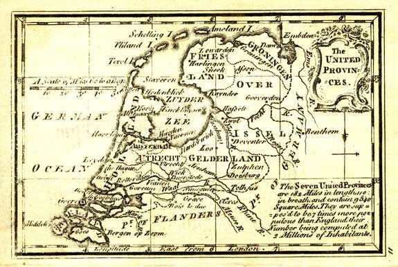 GIBSON, J., The United Provinces., antique map, old maps