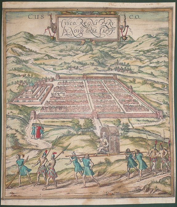 BRAUN, G. / HOGENBERG, F., Cusco, Regni Peru in Novo Orbe Caput., antique map, old maps