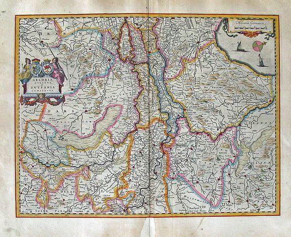 BLAEU, W. J., Geldria Ducatus et Zutfania Comitatus., antique map, old maps