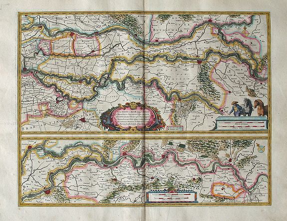 BLAEU, W. J., Tractus RHENI et MOSAE totusque VAHALIS ... Exc Guiljel Blaeuw., antique map, old maps