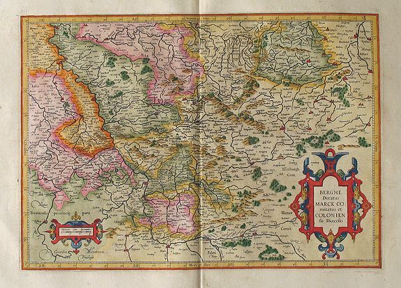 MERCATOR, G., BERGHE Ducatus MARCK Comitatus et COLONIENsis Diocesis Per Gerardum Mercatorem. , antique map, old maps
