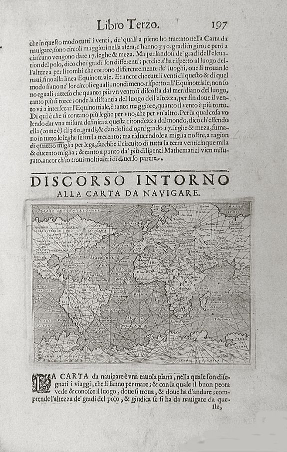 PORCACCHI, T., Discorso Intorno all Carta da Navigare\' by Tommaso Porcacchi., antique map, old maps