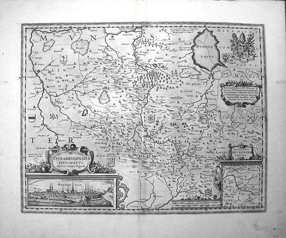 HONDIUS, H., Osnabrugensis Episcopatus Auctore Ionane Gigante., antique map, old maps