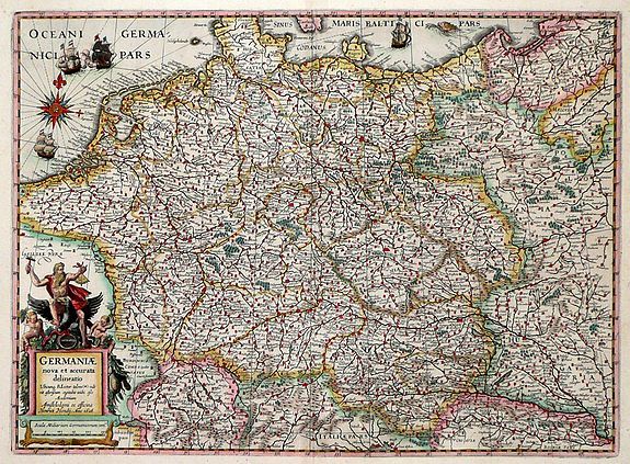 HONDIUS, H., Germaniae nova et accurata delineatio., antique map, old maps