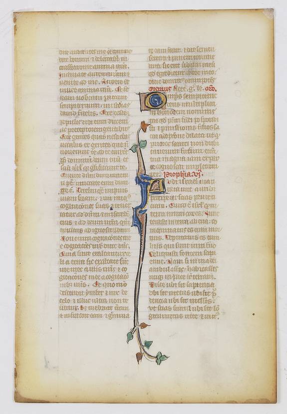 BIBLE, Exceptional nice leaf from an early thirteenth, maybe Italian, bible. on vellum., antique map, old maps