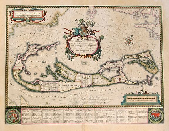BLAEU, W., Mappa Aestivarum Insularum, Alias Barmudas. . ., antique map, old maps