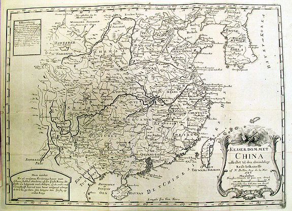 BELLIN, J. N. , KejserDommet China udkastet til den almindelige Reise-beskrivelse af N. Bellin Ing. de la Mar. 1748., antique map, old maps