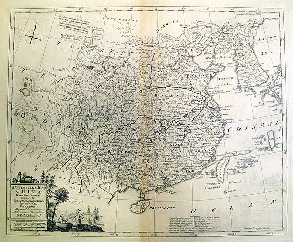KITCHIN, T., A New and Accurate Map of China, Drawn From Surveys Made by the Jesuit Missionaries. . ., antique map, old maps