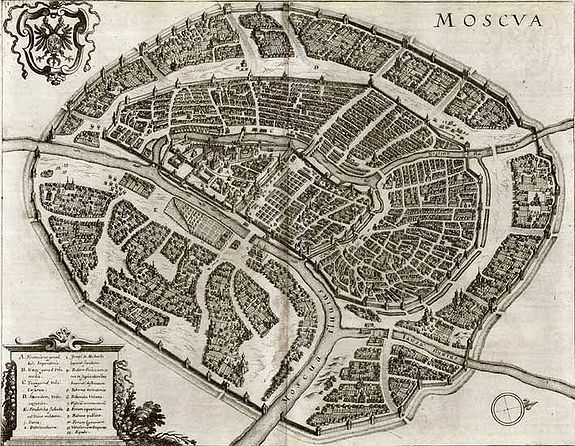 MERIAN, M., Moscva., antique map, old maps