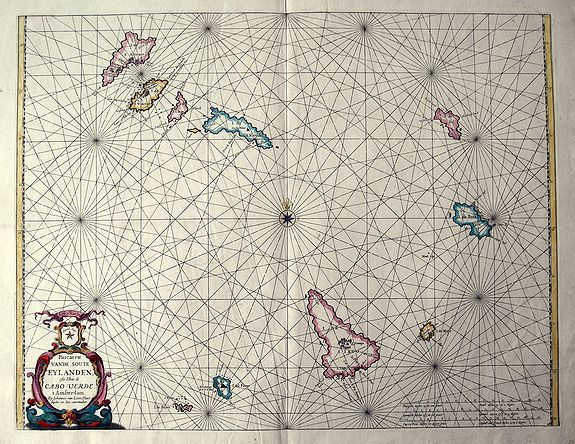 VAN LOON, J., Pascaerte vande soute Eylanden oste Ilhas de Cabo Verde., antique map, old maps