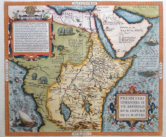 ORTELIUS, A., Presbiteri Iohannis., antique map, old maps