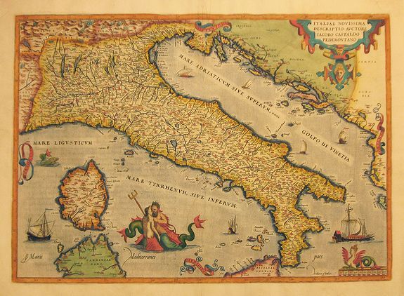 ORTELIUS, A., Italiae Novissima Descriptio., antique map, old maps