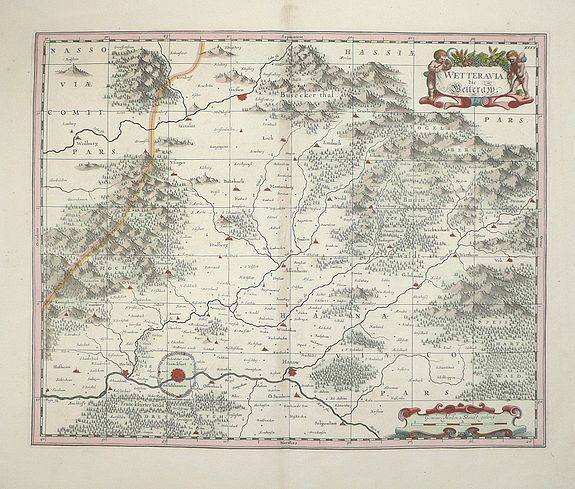 PITT, MOSES / SWART, S., Wetteravia die Wetteraw. , antique map, old maps