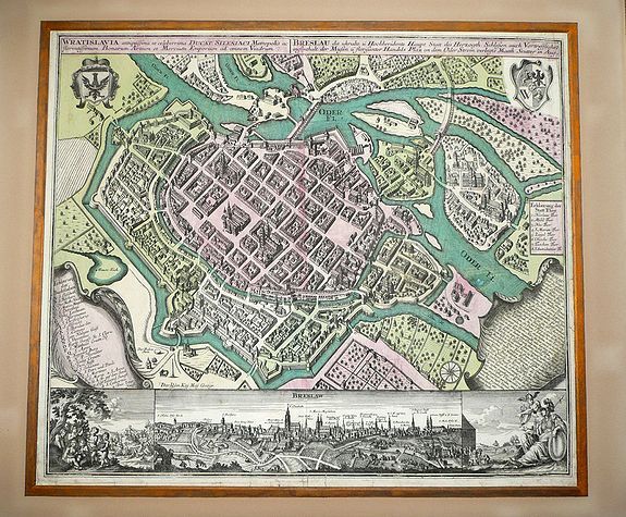 SEUTTER, Matthaus, Wratislavia Antiquissima et Celeberrima Ducat. Silesiaci Metropolis ... / Breslau due Uhralte u Hochberuhmte Haupt Statt des Herzogth. Schleisien., antique map, old maps