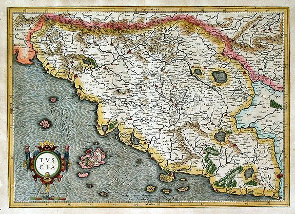 MERCATOR, G., TVSCIA / Per Gerardum Mercatorem., antique map, old maps
