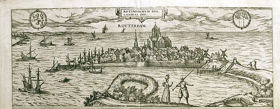 BRAUN, G. / HOGENBERG, F., Rotterdam / Roterodamum Hollandiae Opp., antique map, old maps