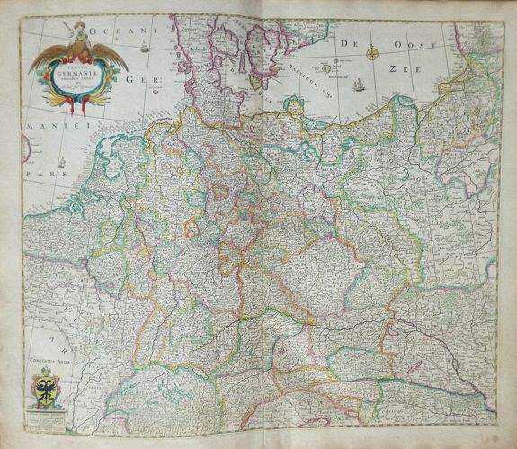 WIT, F. DE / VISSCHER, N., Tabula Germaniae / emendata recens per Nicolaum Joh. Piscatorem., antique map, old maps