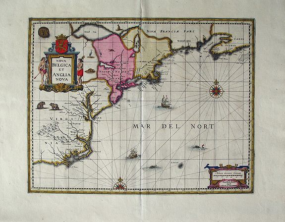 JANSONIUS, J., Nova Belgica Et Anglia Nova , antique map, old maps