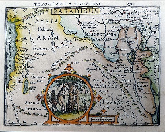 MERCATOR, G., Paradisus., antique map, old maps