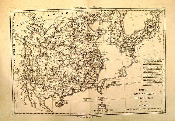 BONNE, R., Empire de la Chine, Rme. de Coree, ad Isles Du Japon, antique map, old maps
