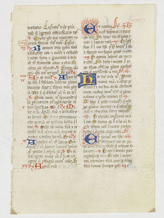 BREVIARY, A leaf from a Breviary, of Carthusian use, on vellum., antique map, old maps