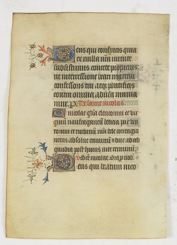 BOOK OF HOURS, Leaf from a book of hours on vellum from a northern-Franch book of hours., antique map, old maps