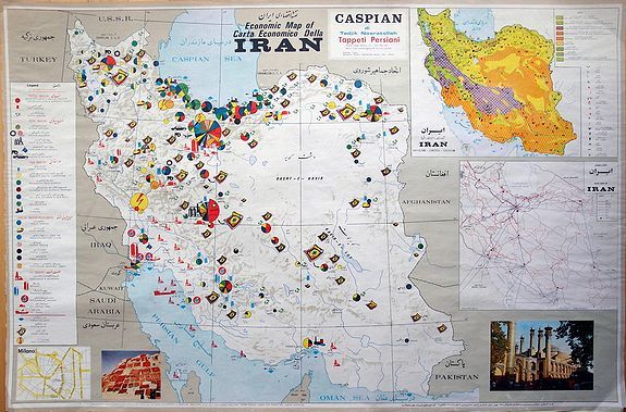 SAHAS GEOGRAPHIC & DRAFTING INSTITUTE, Economic map of Iran., antique map, old maps