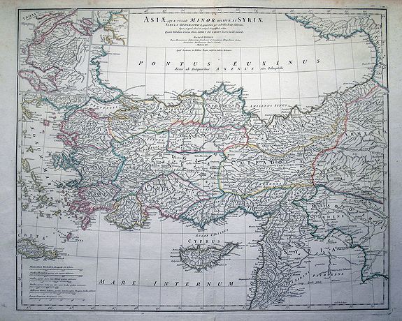 D'ANVILLE, Asiae, quae vulgo Minor Dicitur, et Syriae..., antique map, old maps