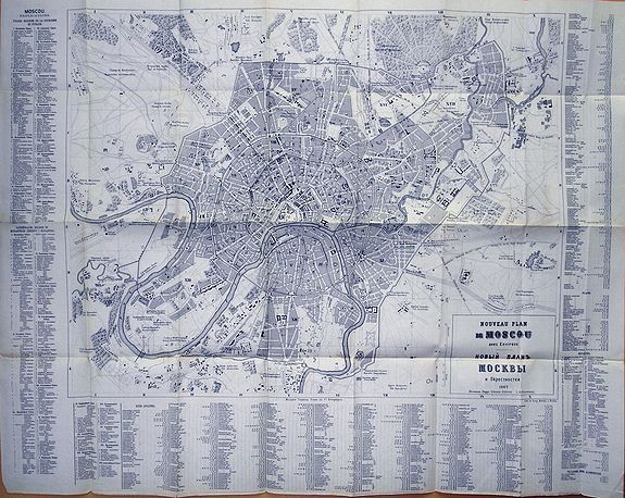 BASTIN, J., Guide du Voyageur (with rare large plans of Moscow), antique map, old maps