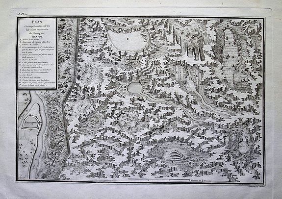 TARDIEU, P. F., Plan et coupe horisontale du labyrinte souterrain de Koungour Renvoi, antique map, old maps