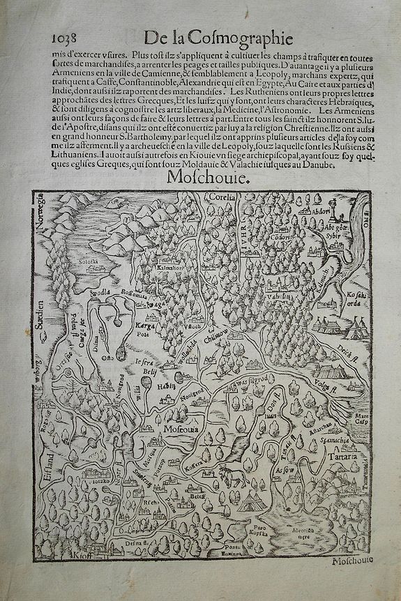 MÜNSTER, S., Moschouie., antique map, old maps