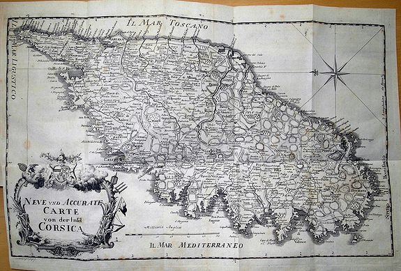BOSWELL, J., Historisch geographische Beschreibung von Corsica. . ., antique map, old maps
