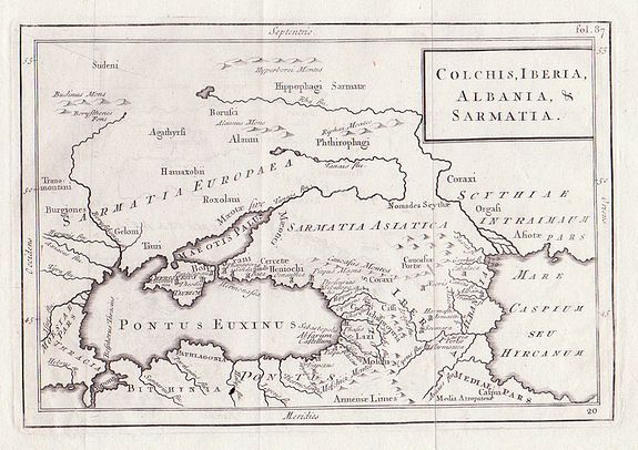 Christoph Cellarius, Colchis, Iberia, Albania & Sarmatia., antique map, old maps