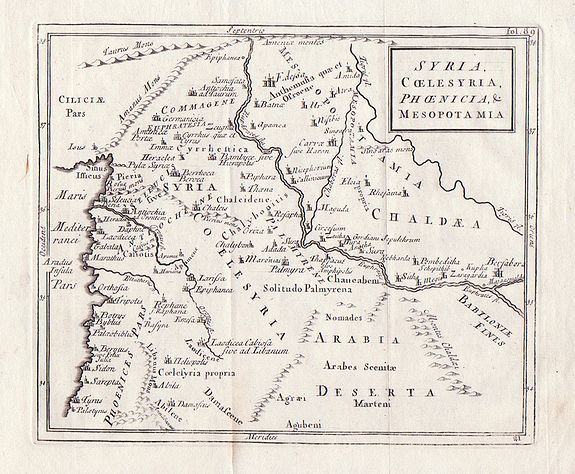 Christoph Cellarius, Syria Coelesyria Phoenicia & Mesopotamia., antique map, old maps