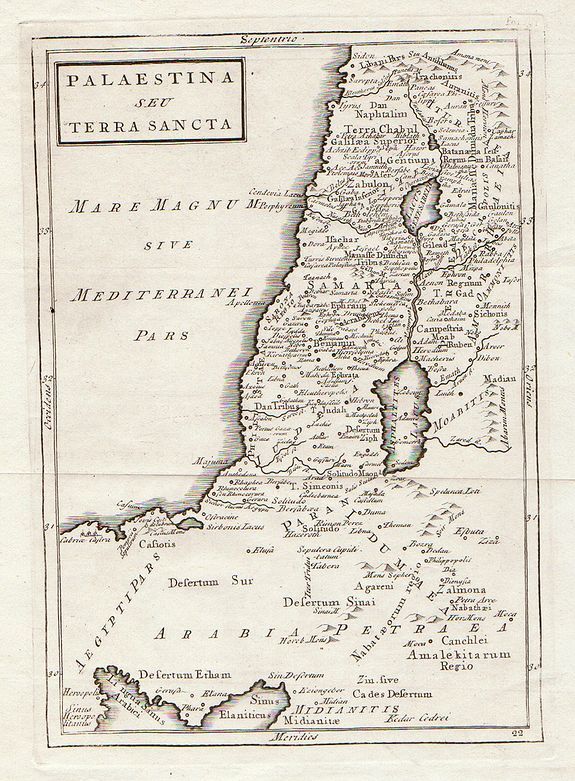Christoph Cellarius, Palaestina S.EU Terra Sancta., antique map, old maps