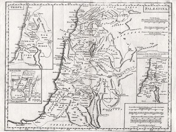 Samuel John Neele, Palaestina., antique map, old maps