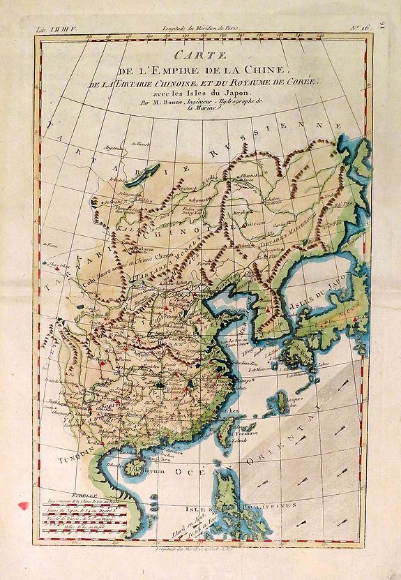 BONNE, R., Carte de L'Empire de la Chine . . ., antique map, old maps