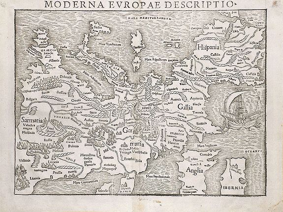 MÜNSTER, S., Moderna Evropae descriptio., antique map, old maps