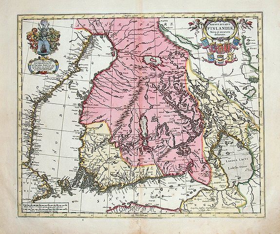 JANSSONIUS V. WAESBERGHE, Magnus Ducatus Finlandiae nova et accurata delineatio., antique map, old maps